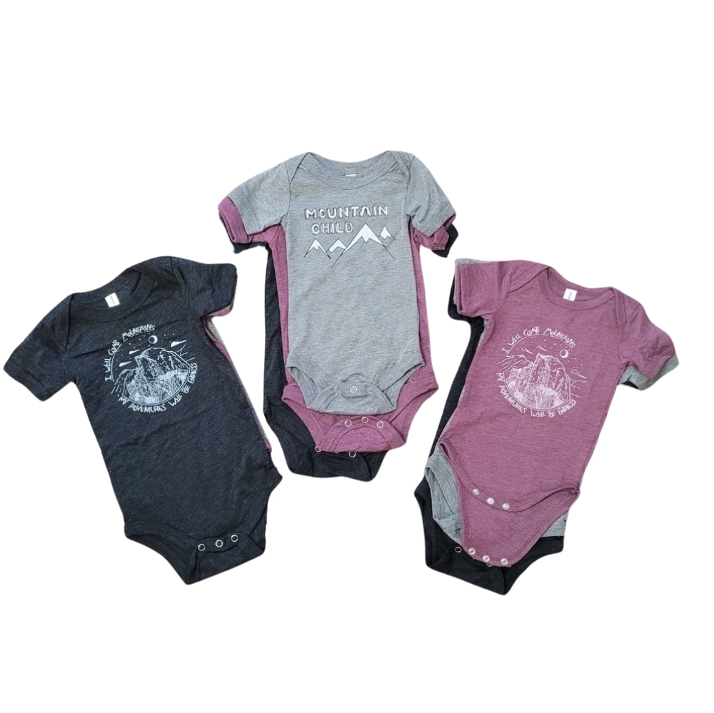 3/$30 baby onesie bundle, Mountain Climbing, mixed sizes